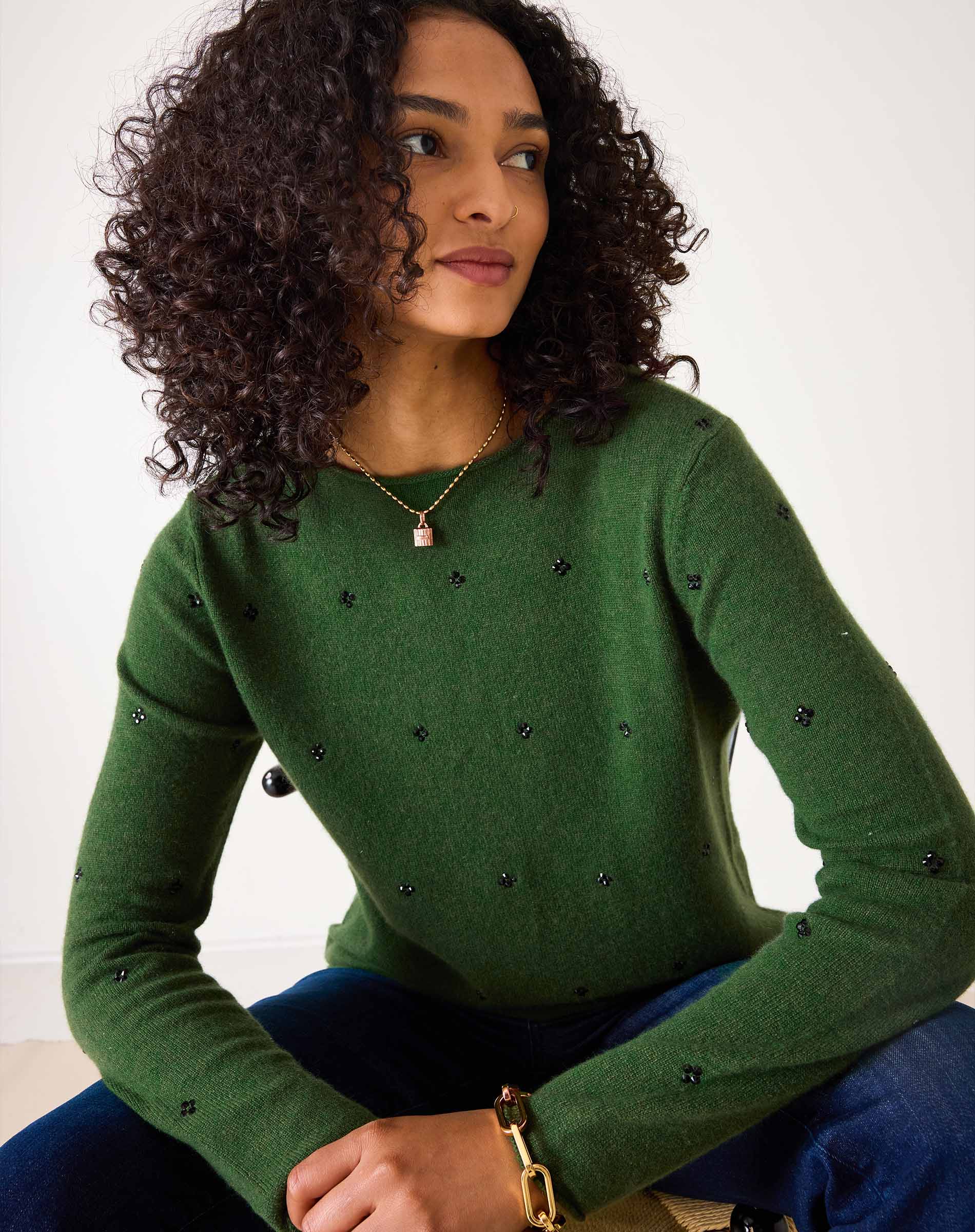 State Cashmere Women's Crewneck Sweater - 100% Pure Cashmere, Long Sleeve, Cammello, XX-Large - View #9