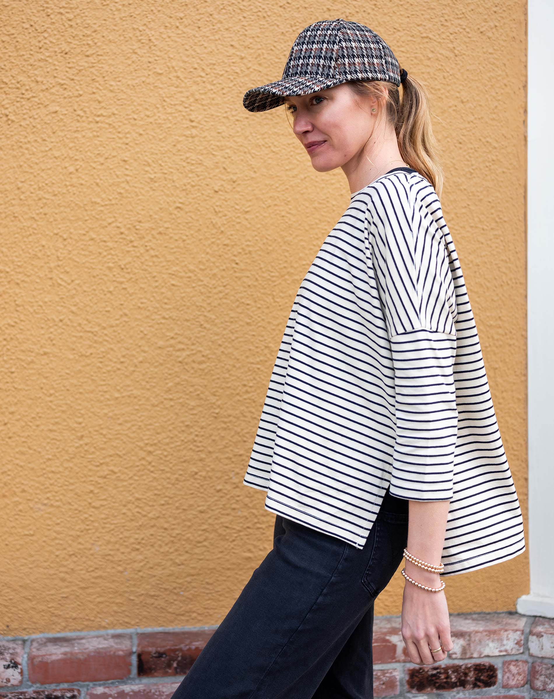 Women's Fall Striped One Sized Slub Tee