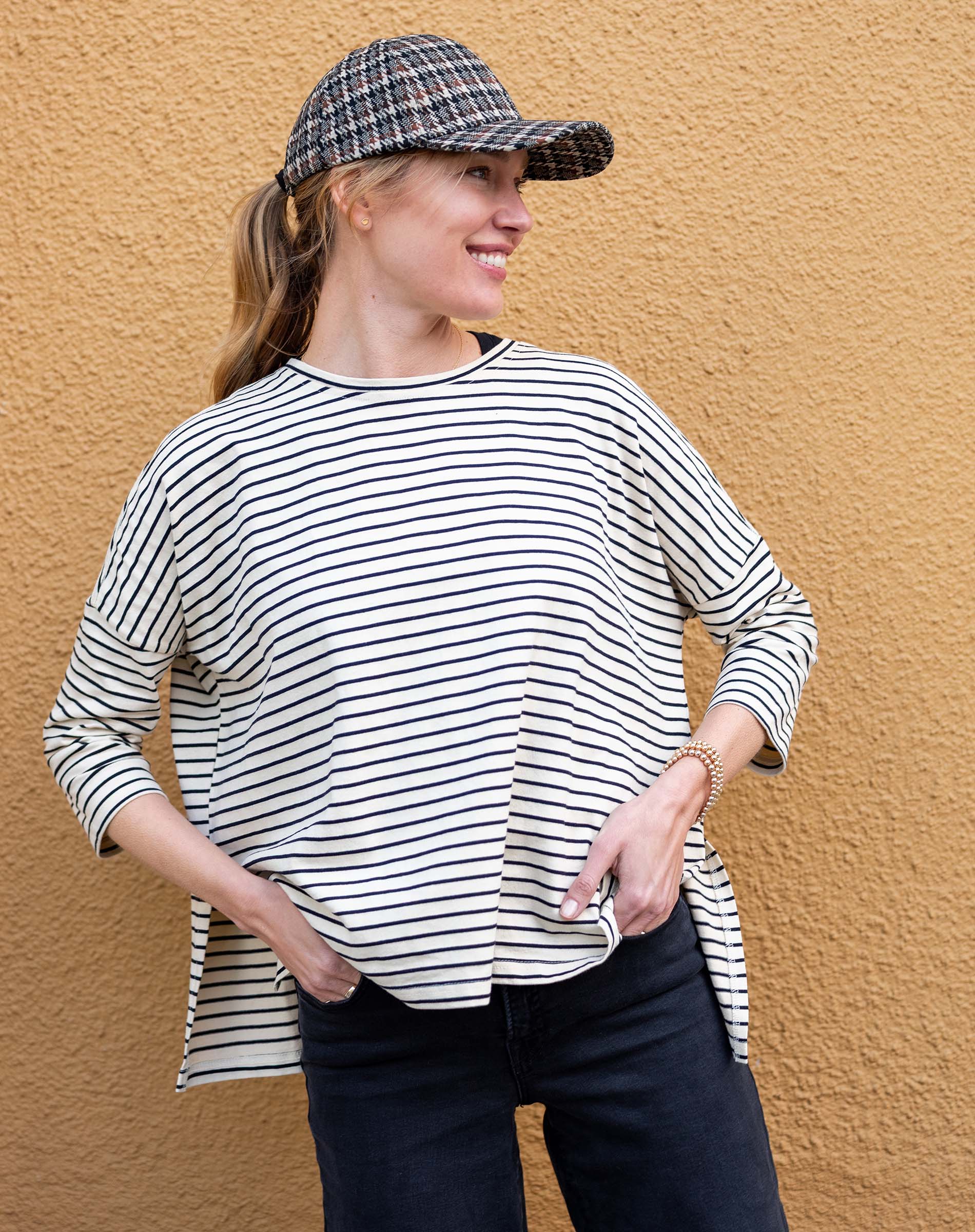 Women's Fall Striped One Sized Slub Tee