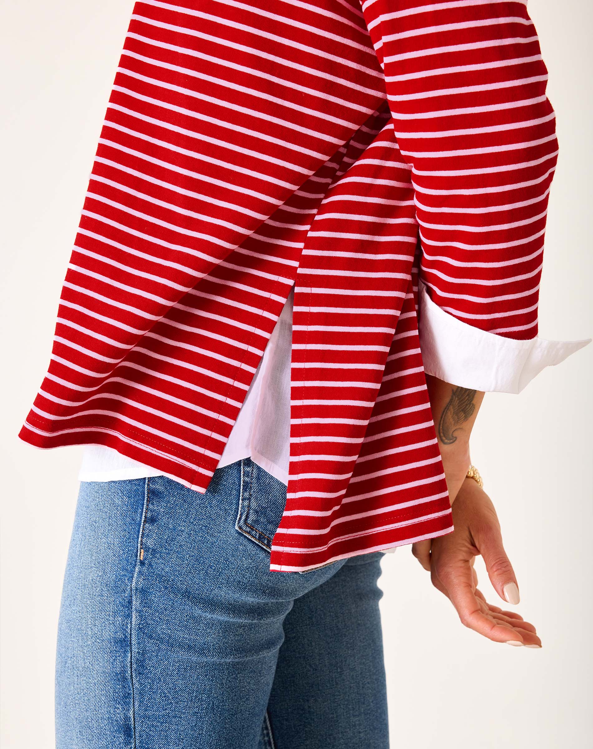 Women's Fall Striped One Sized Slub Tee