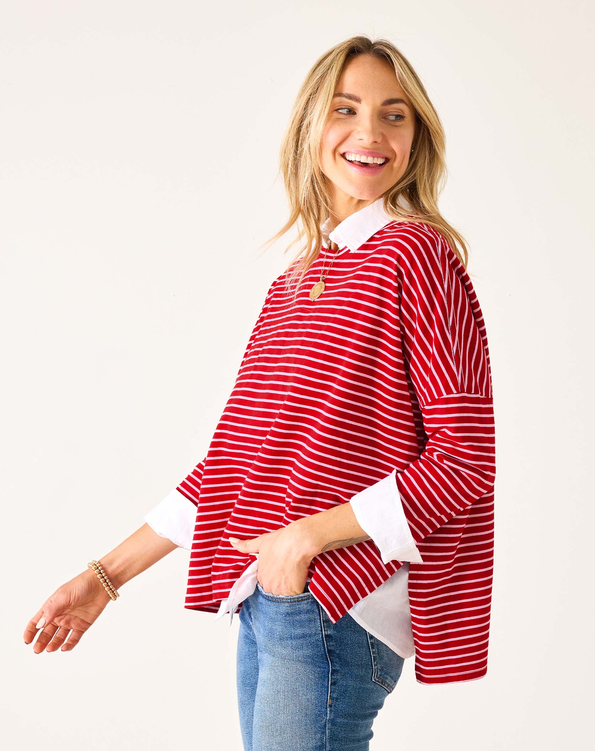 Women's Fall Striped One Sized Slub Tee
