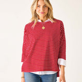Women's Fall Striped One Sized Slub Tee