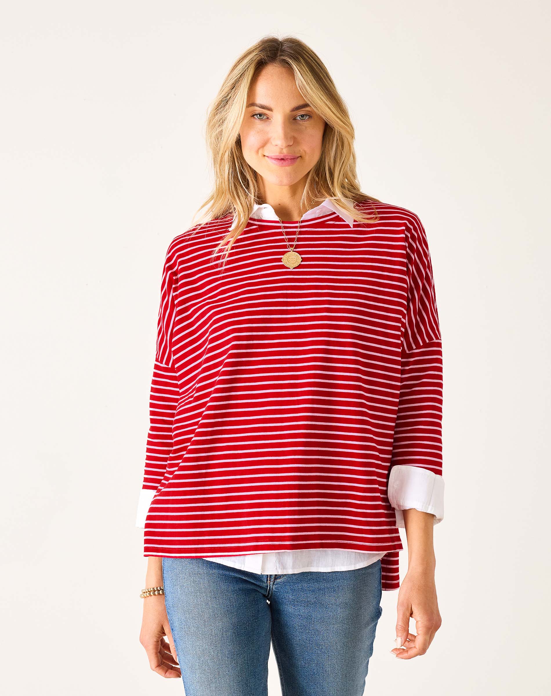 Women's Fall Striped One Sized Slub Tee