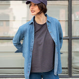 Women's Fall Striped One Sized Slub Tee