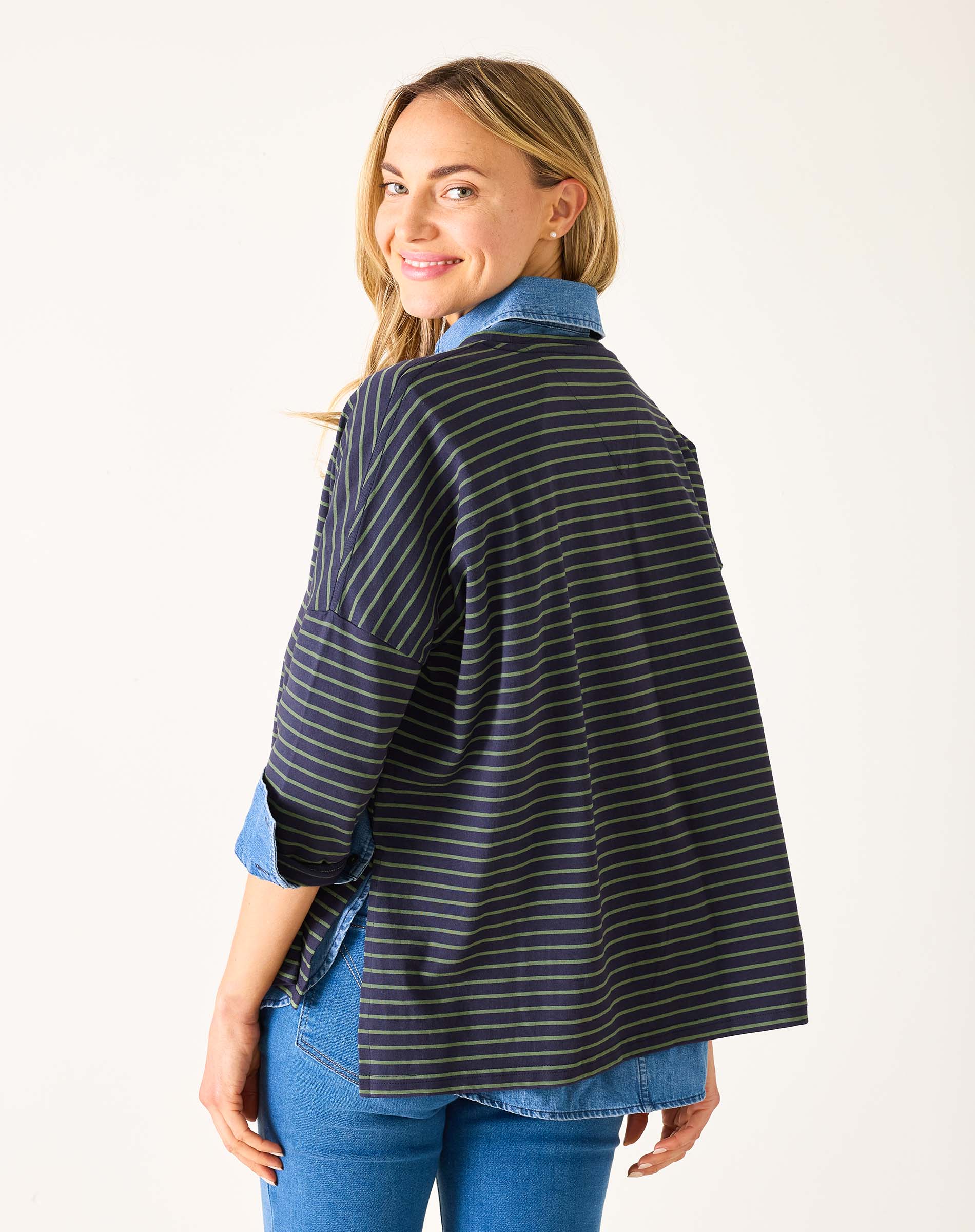 Women's Fall Striped One Sized Slub Tee