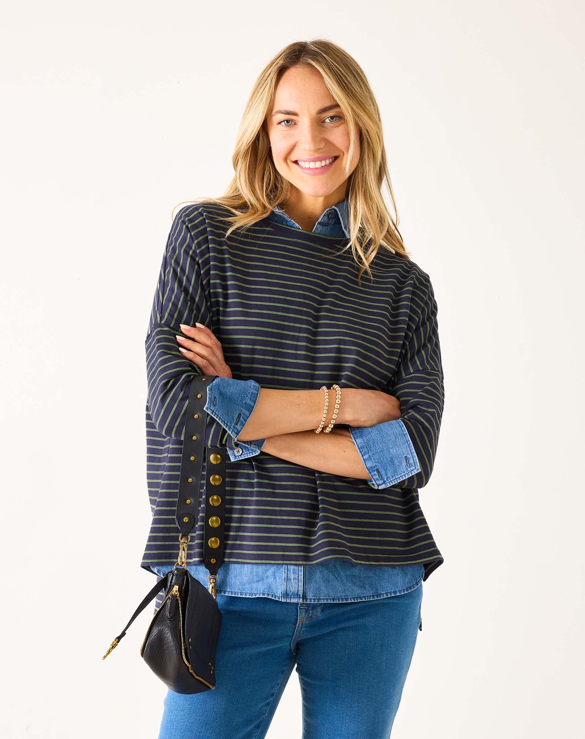 Women's Fall Striped One Sized Slub Tee