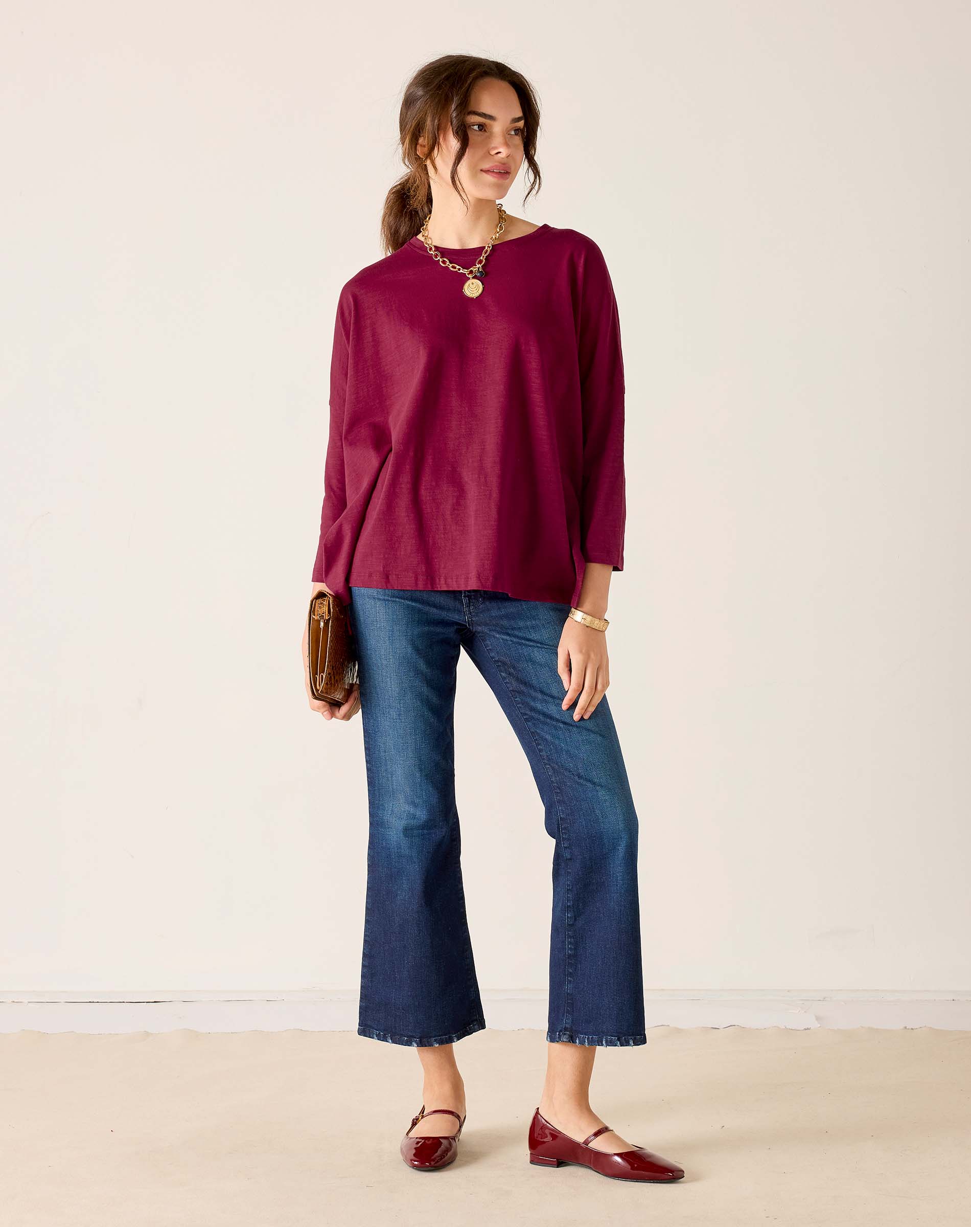 Women's Dark Purple One Sized Slub Tee