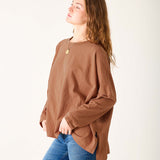 Women's Fall Brown One Sized Slub Tee