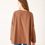 Women's Fall Brown One Sized Slub Tee