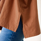 Women's Fall Brown One Sized Slub Tee