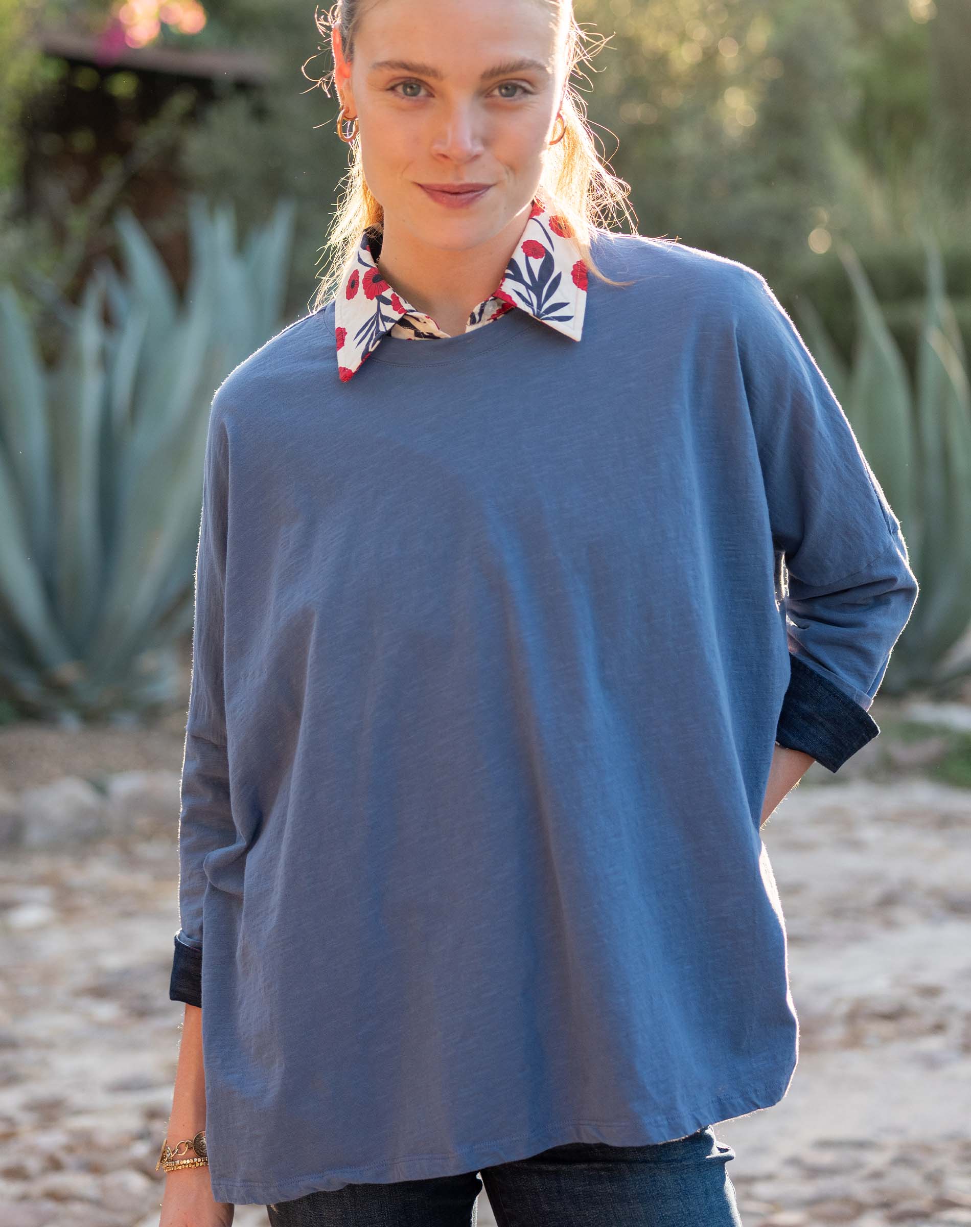 Women's Fall Brown One Sized Slub Tee