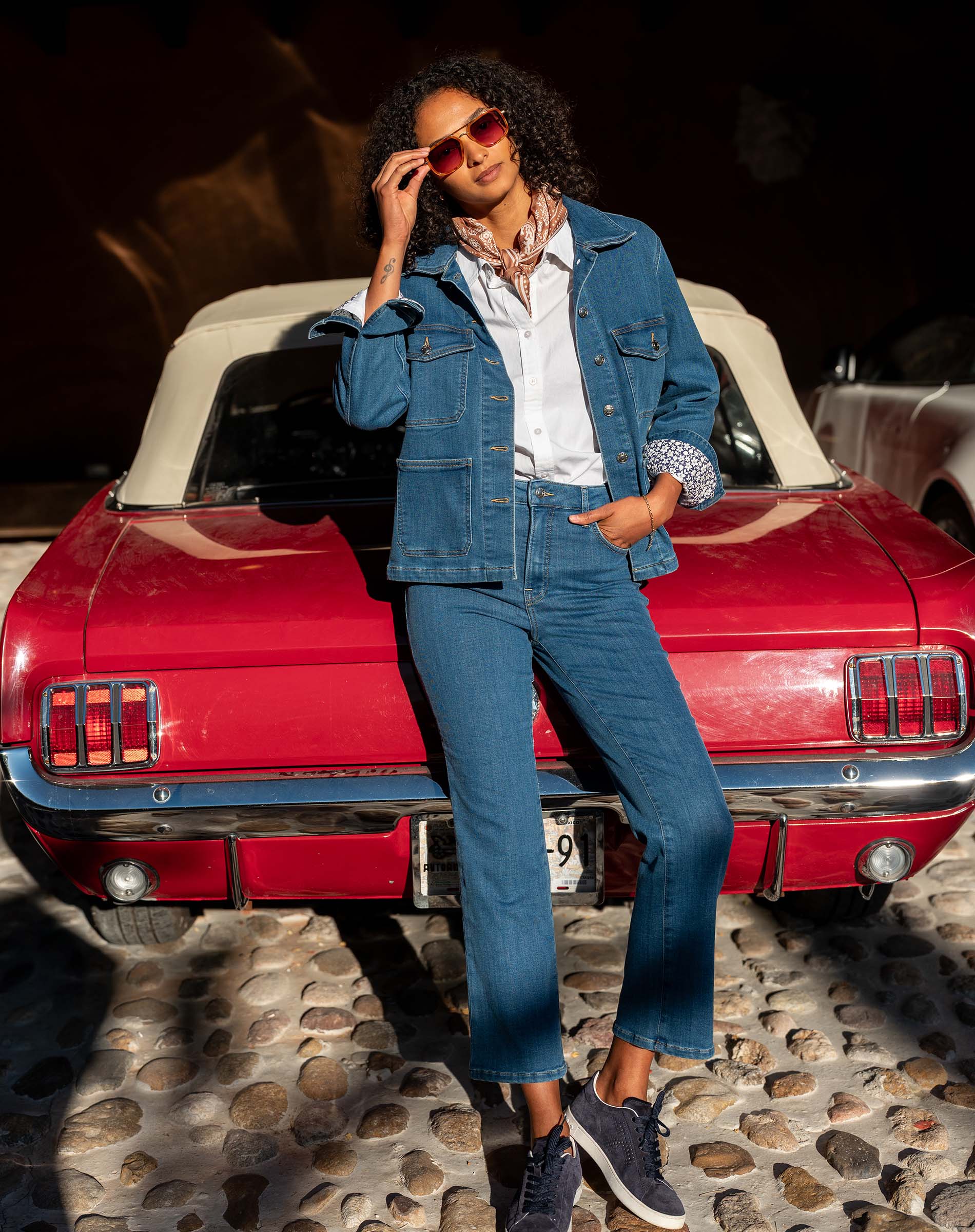 Women's Light Wash Thermal Patch Pocket Jacket