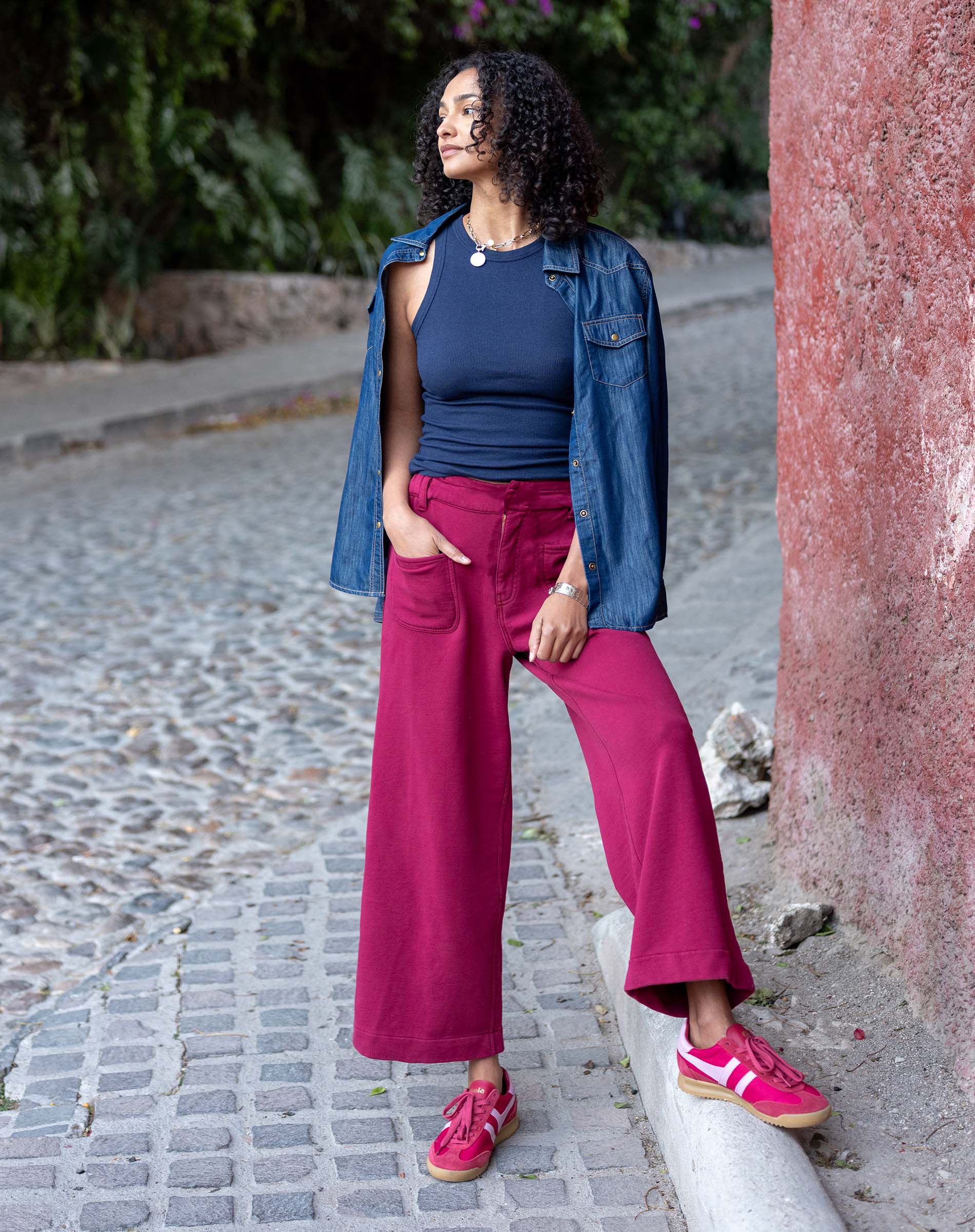 Frenchie Patch Pocket Wide Leg Pant