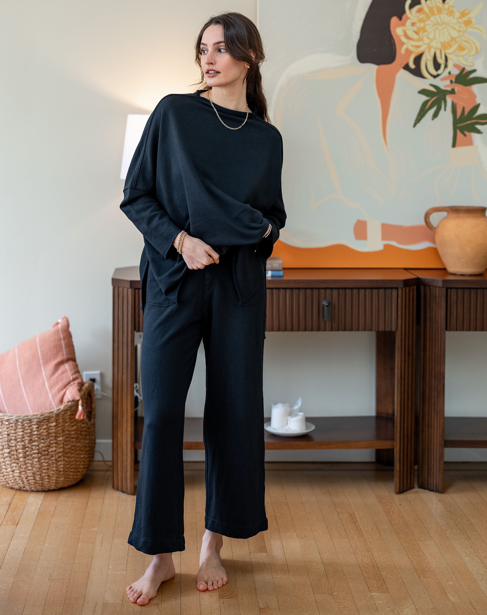 Frenchie Patch Pocket Wide Leg Pant