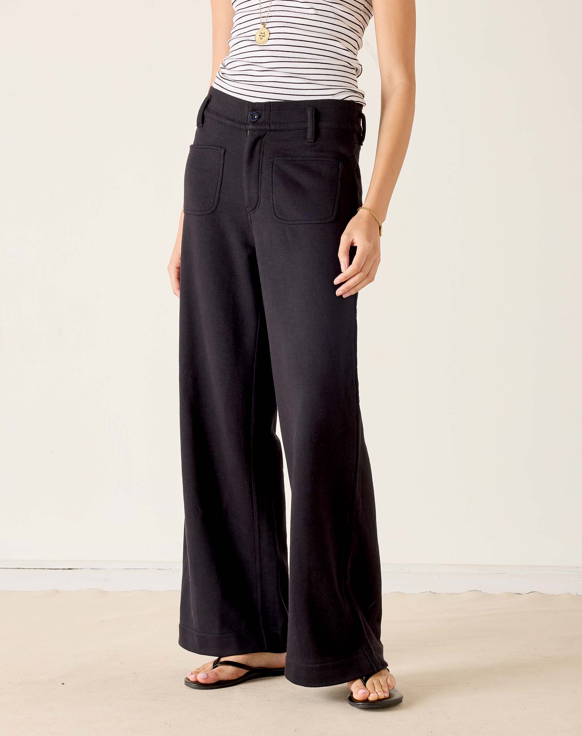 Frenchie Patch Pocket Wide Leg Pant