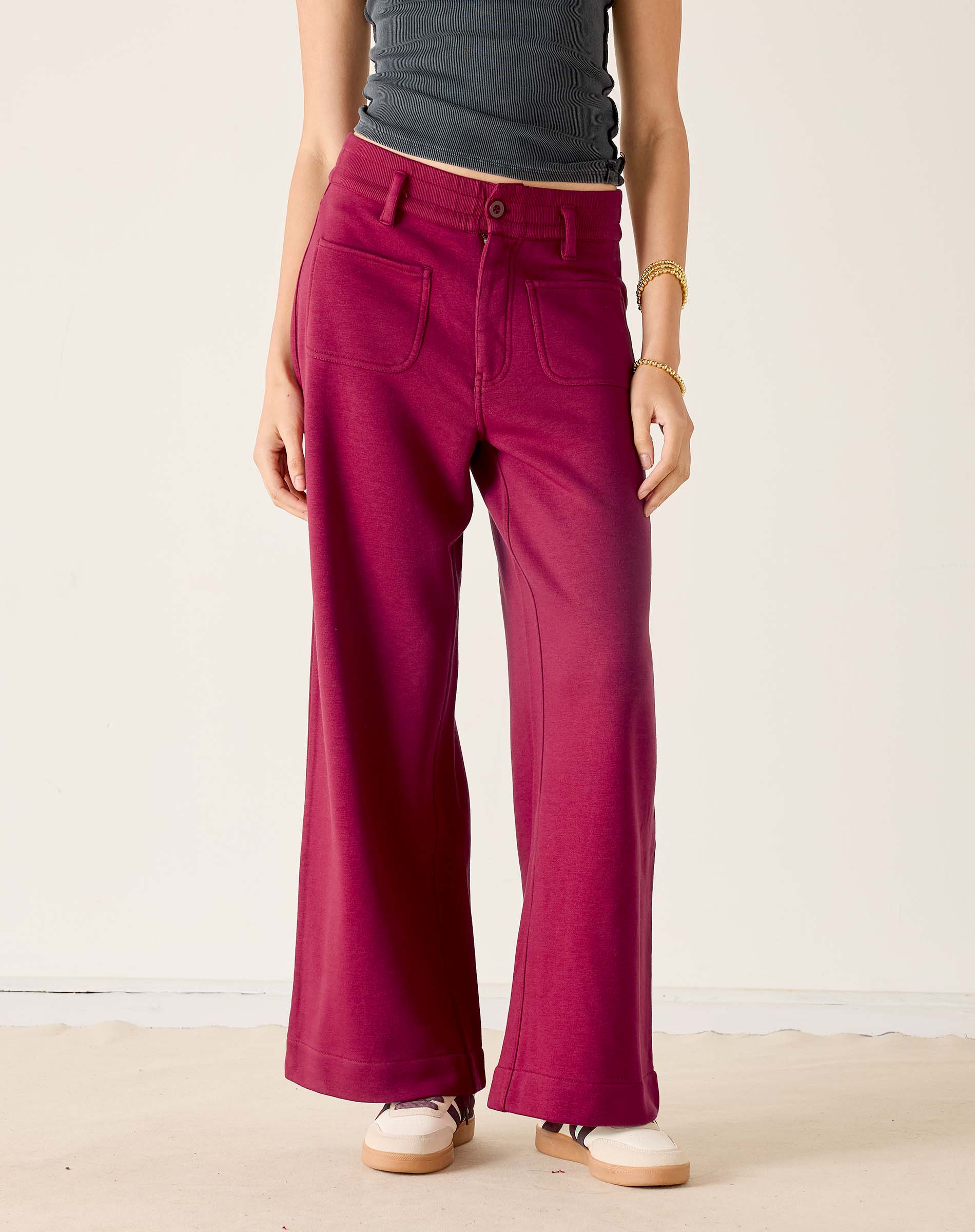 Frenchie Patch Pocket Wide Leg Pant