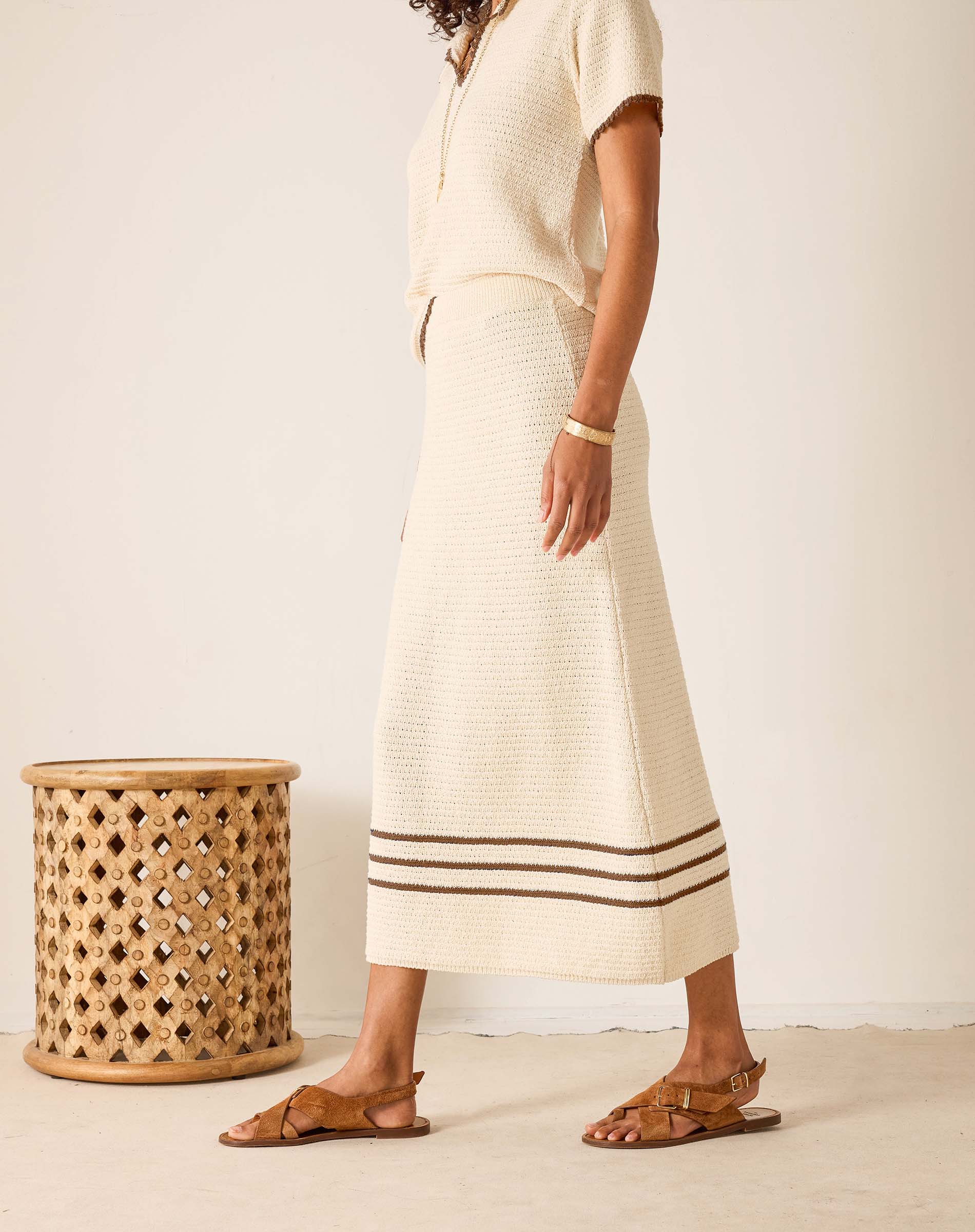 Paley Crochet Midi Skirt by Voyageur by MERSEA | Crochet Travel Skirt