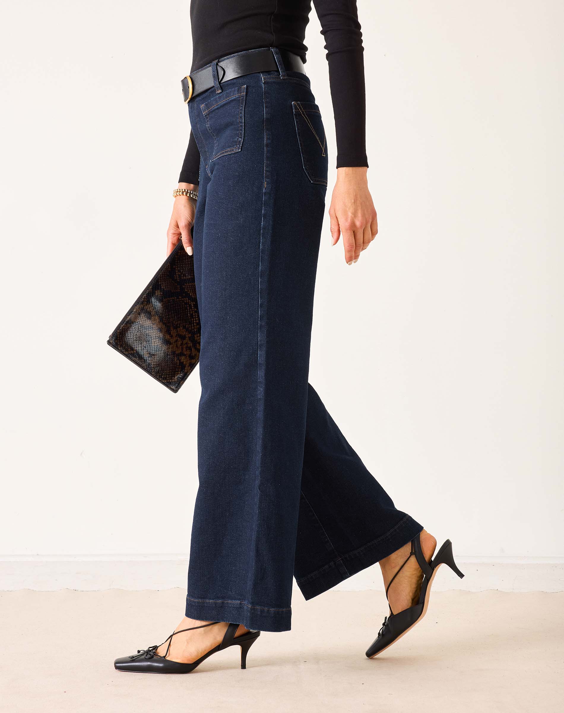 Women's Dark Wash Wide Leg Jeans