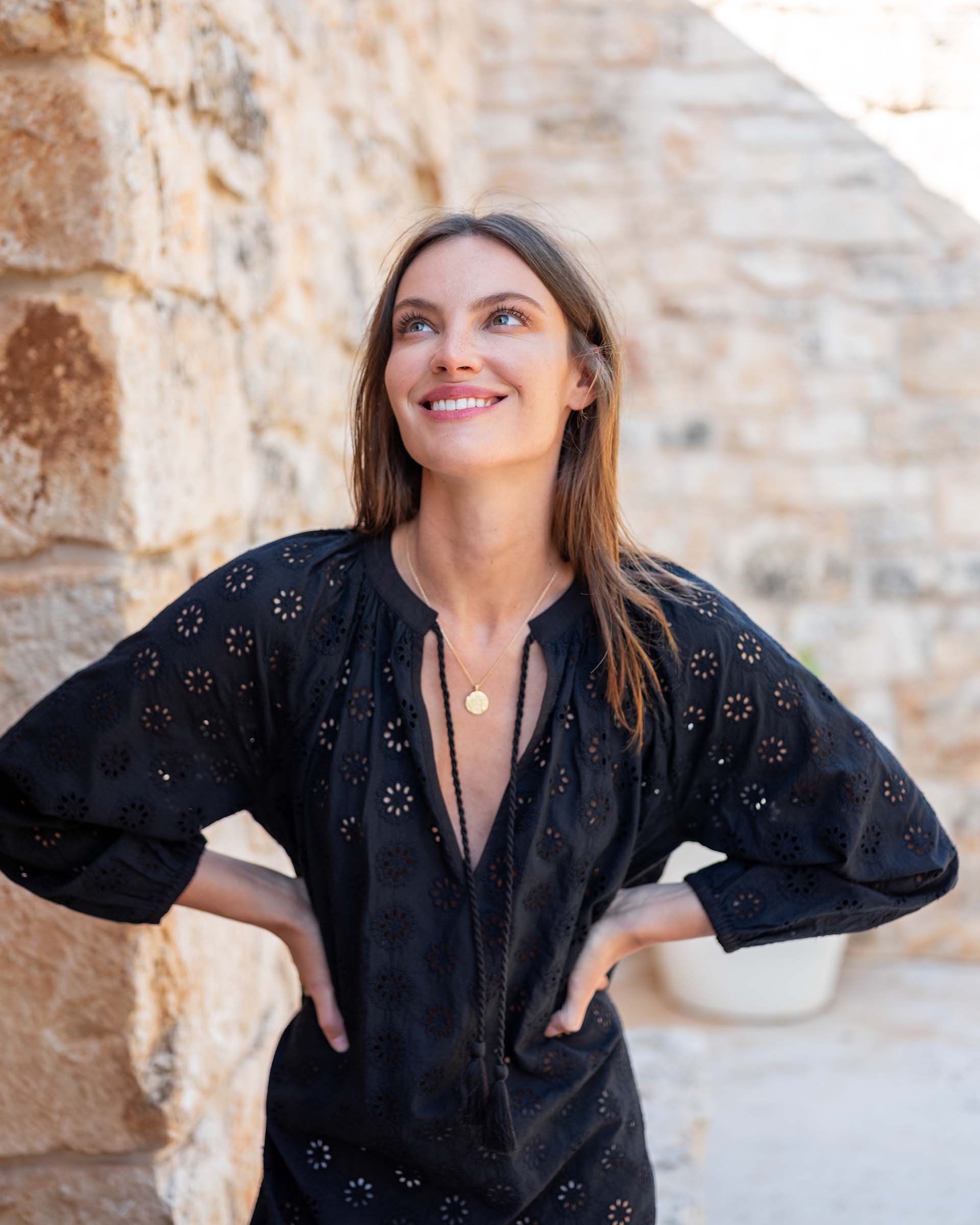 Mersea Women's Daisy Eyelet Cover Up Dress in Black Mersea Women's Daisy Eyelet Cover Up Dress in Black
