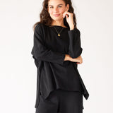 Women's One Size Tee in Black Chest View