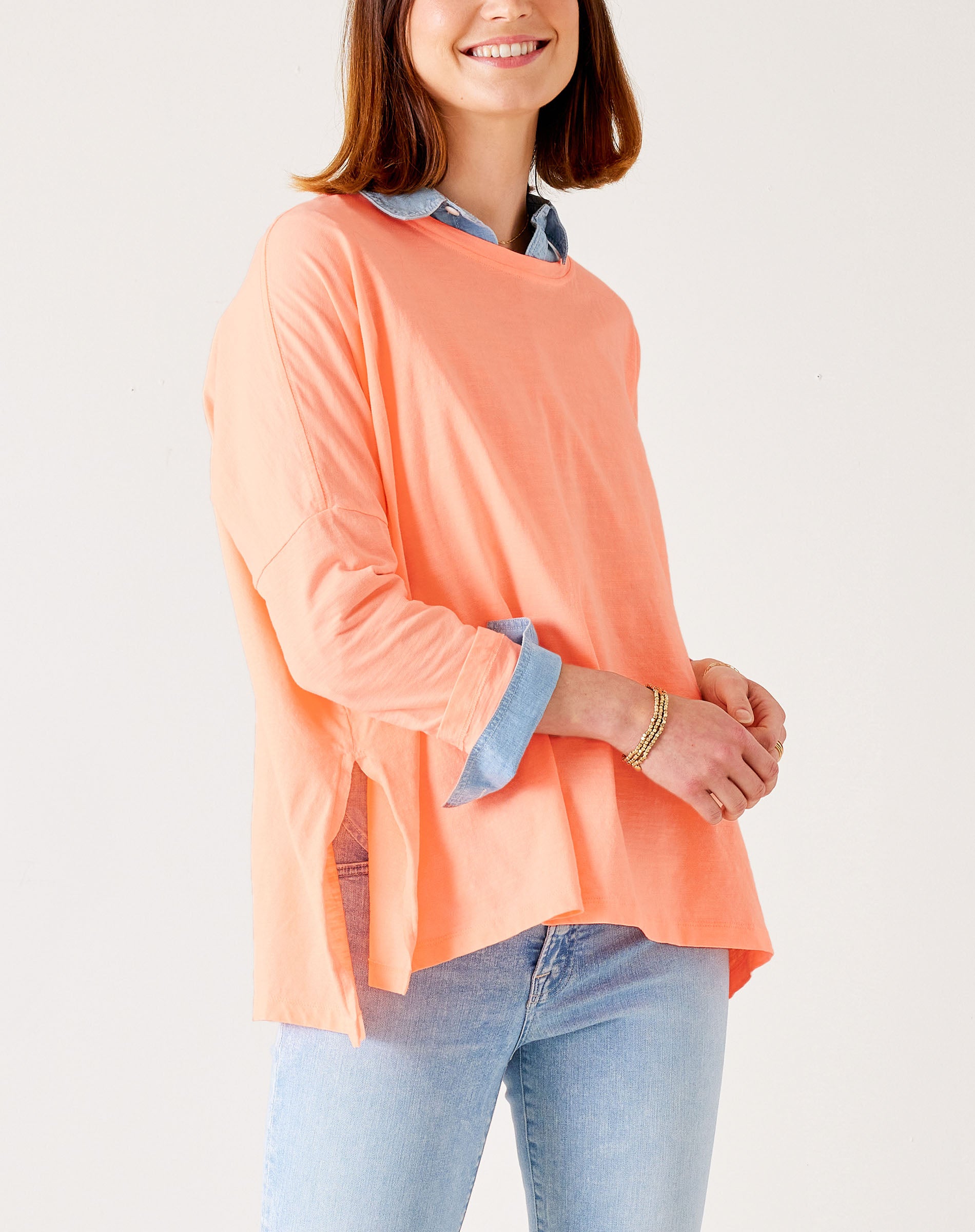 Women's Orange One Sized Slub Tee