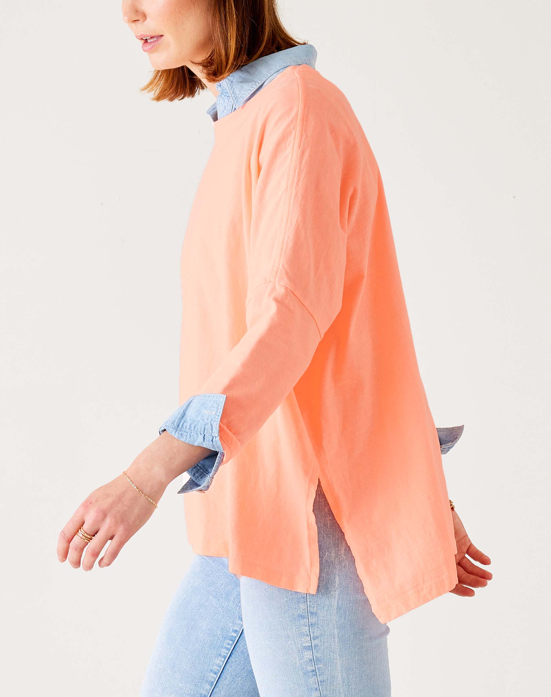 Women's Orange One Sized Slub Tee