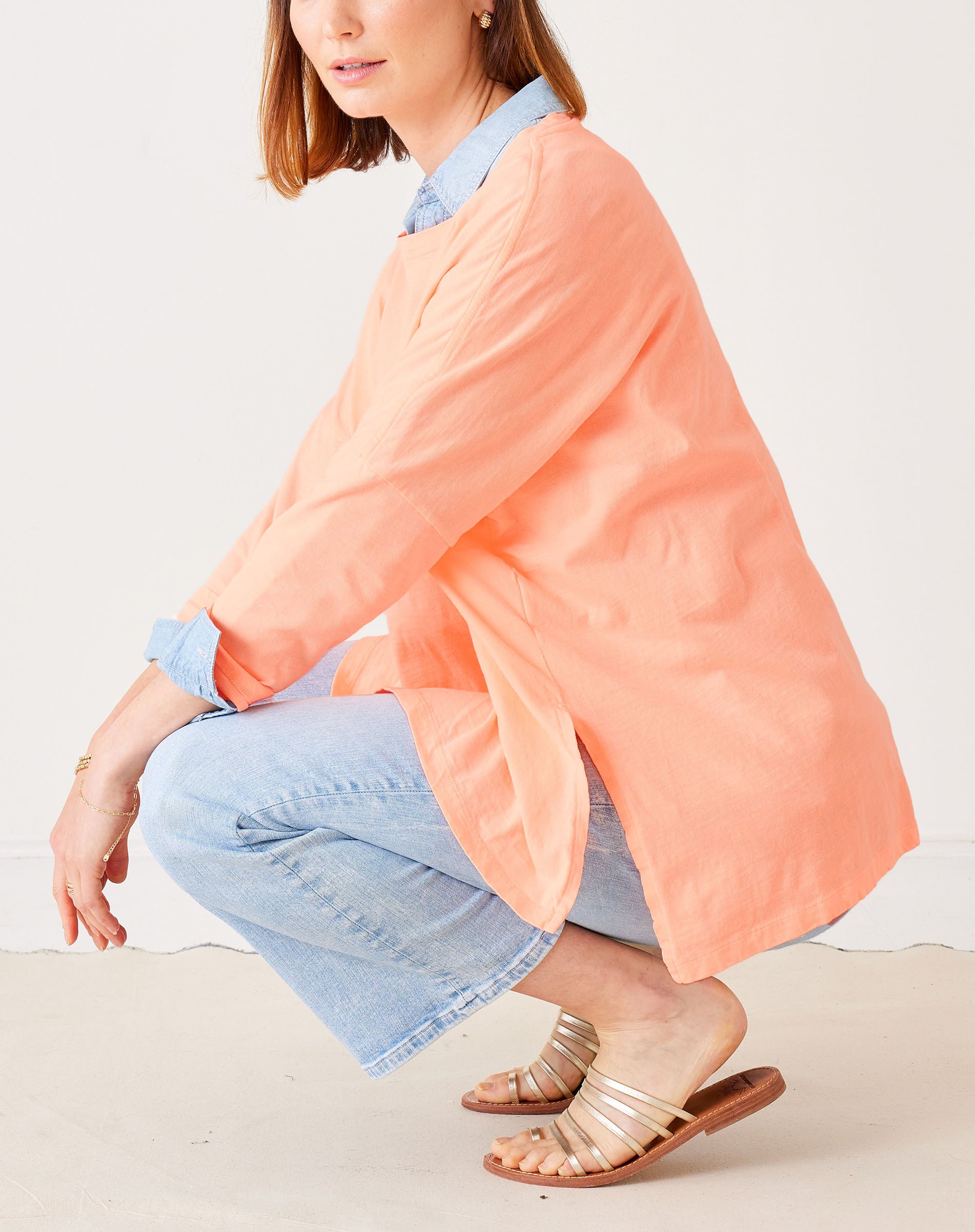 Women's Orange One Sized Slub Tee