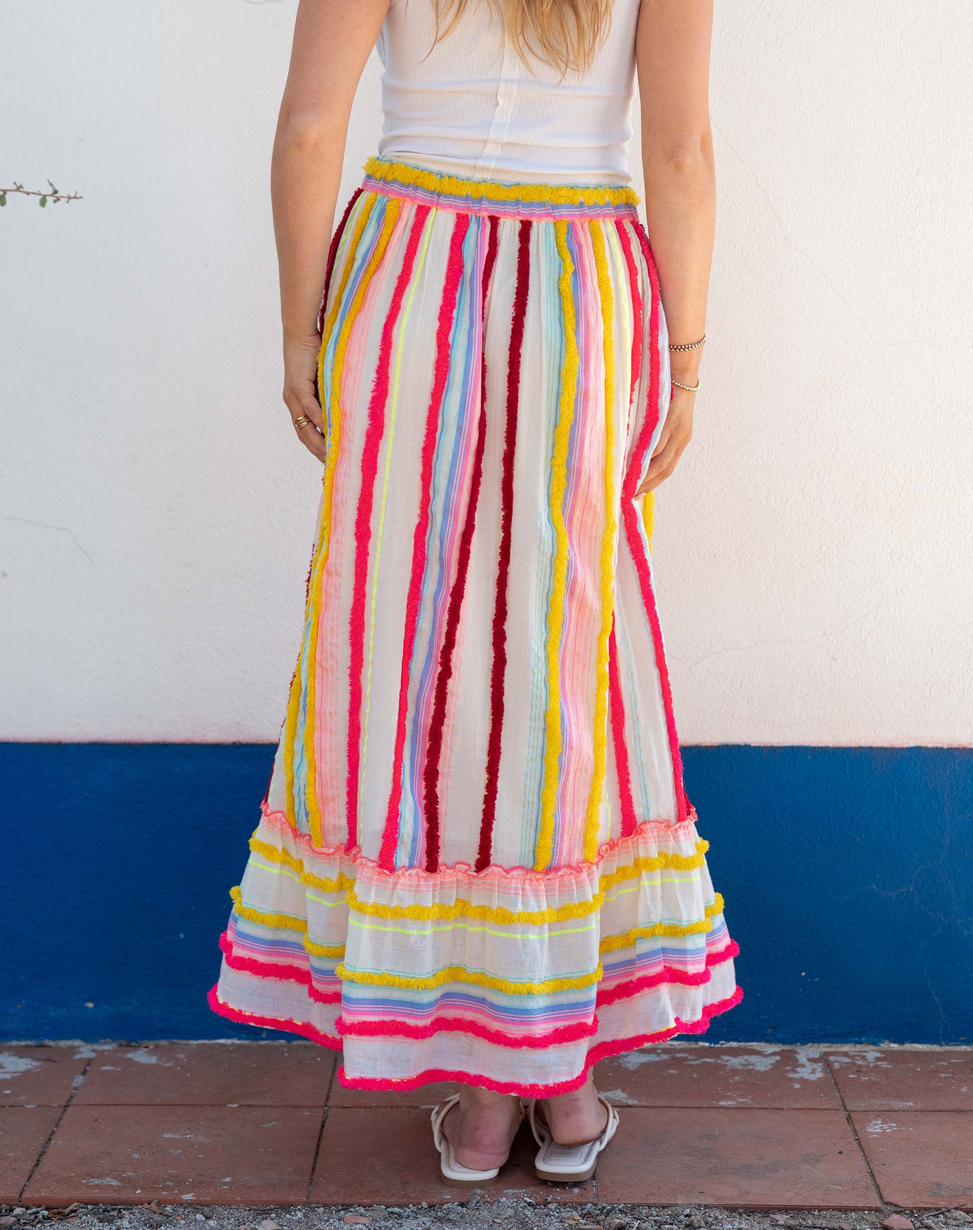 Women's Bright Striped Maxi Skirt