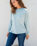 Women's Light Blue Lightweight Sweater One Size Chest View