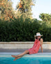 Women's Light Pink Lightweight Knee Length Patio Drawstring Light and Breezy Dress Pool Travel Destination Look
