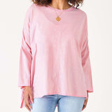 Women's Light Pink Oversized Sub Tee Pink Stitches