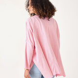 Women's Light Pink Oversized Sub Tee Pink Stitches