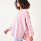 Women's Light Pink Oversized Sub Tee Pink Stitches