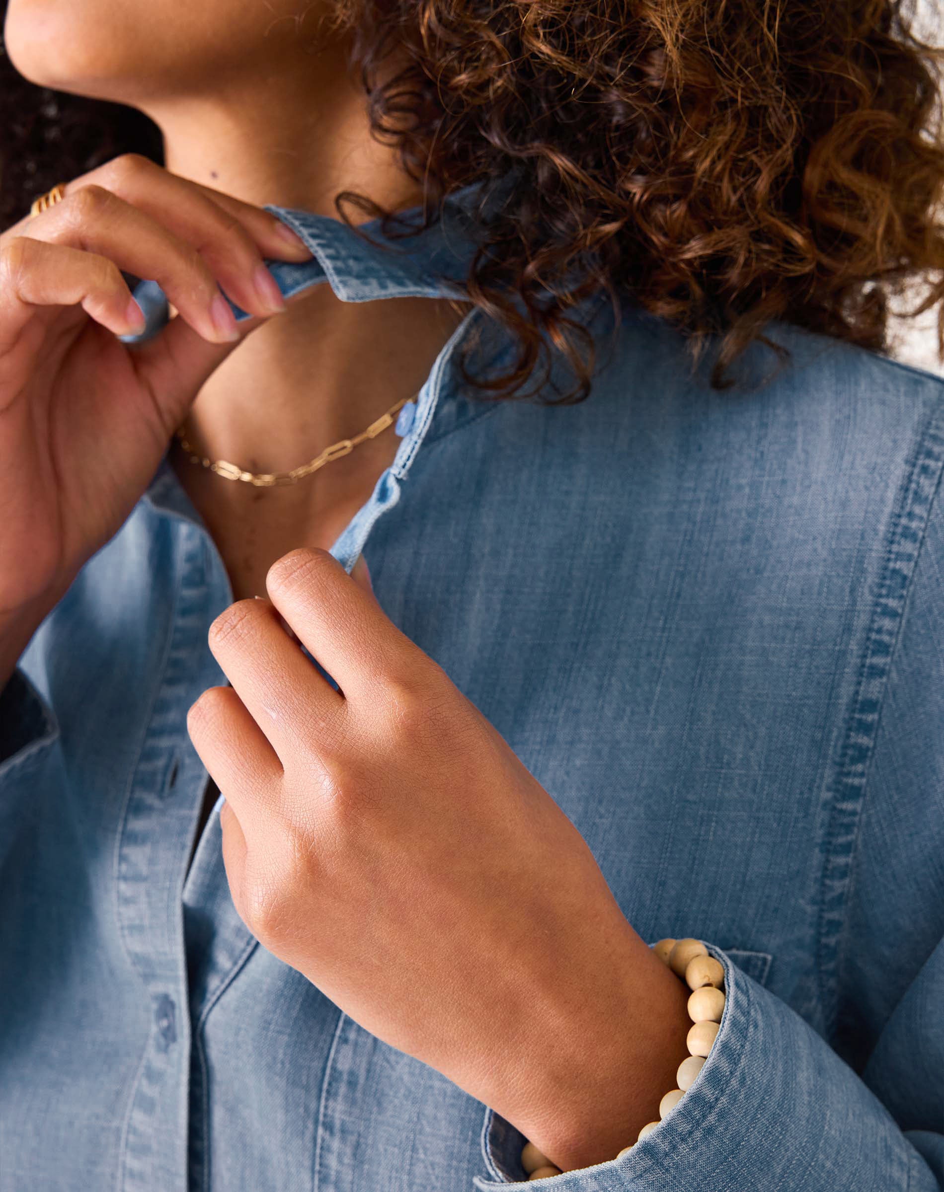 Women's Midi Denim Button Down Dress