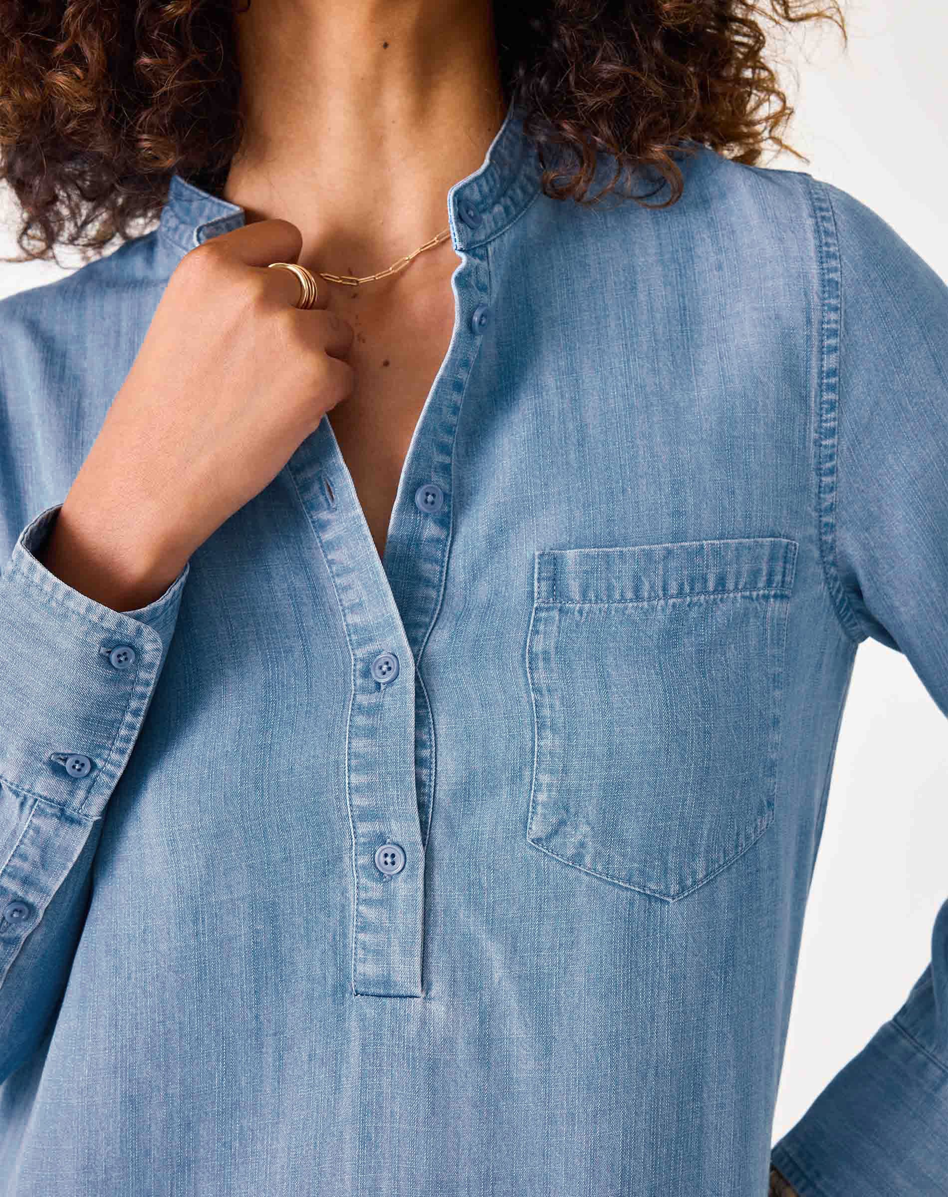 Women's Midi Denim Button Down Dress