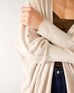 Women's Off-white Cashmere Chelsea Travel Kimono Close up