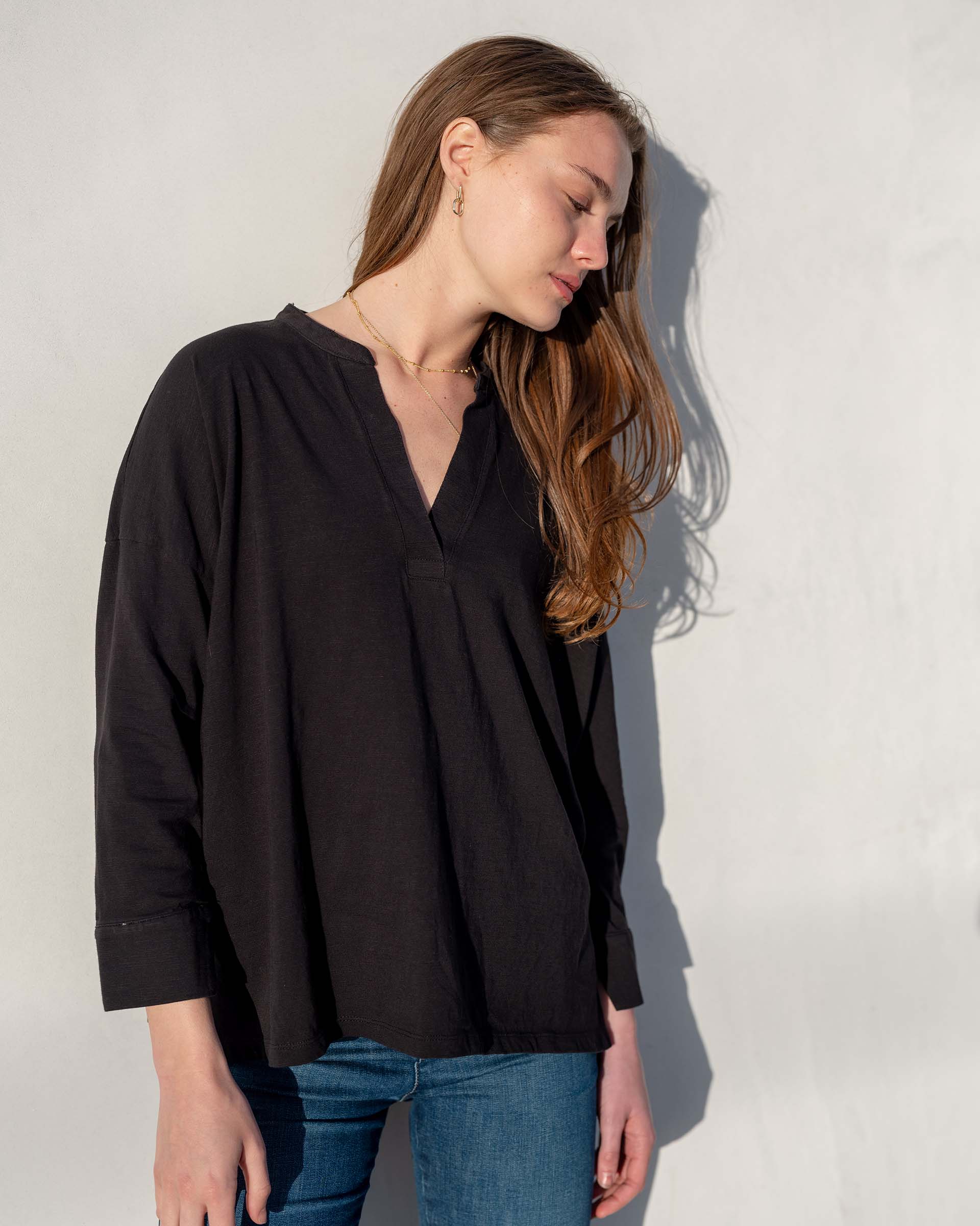 Women's Black Cuff Tee One Size