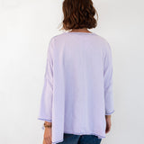 Women's Purple Oversized Slub Tee