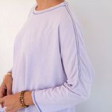 Women's Purple Oversized Slub Tee