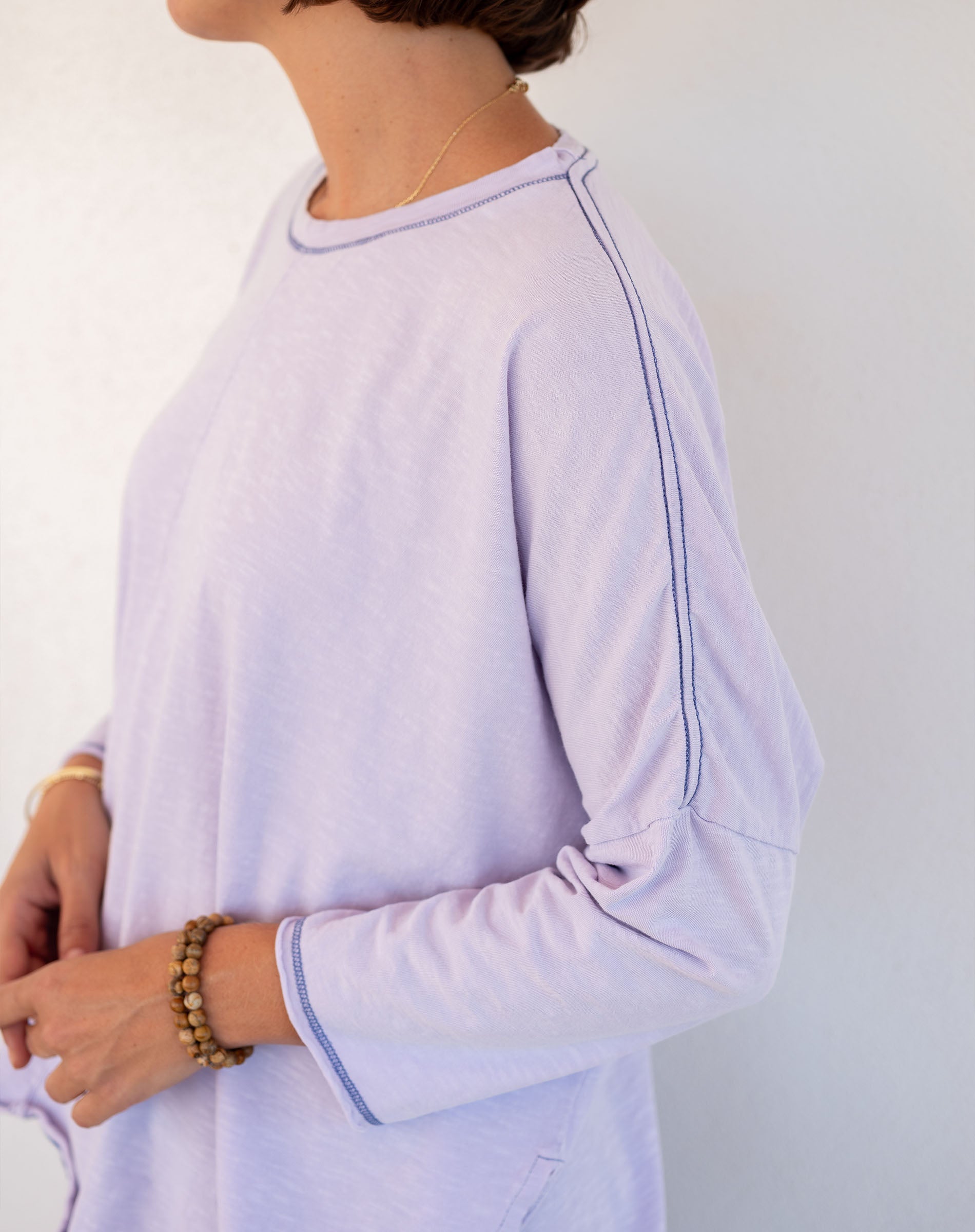 Women's Purple Oversized Slub Tee