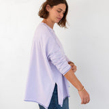Women's Purple Oversized Slub Tee