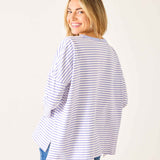 Women's Purple Striped Ringer Tee