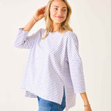 Women's Purple Striped Ringer Tee