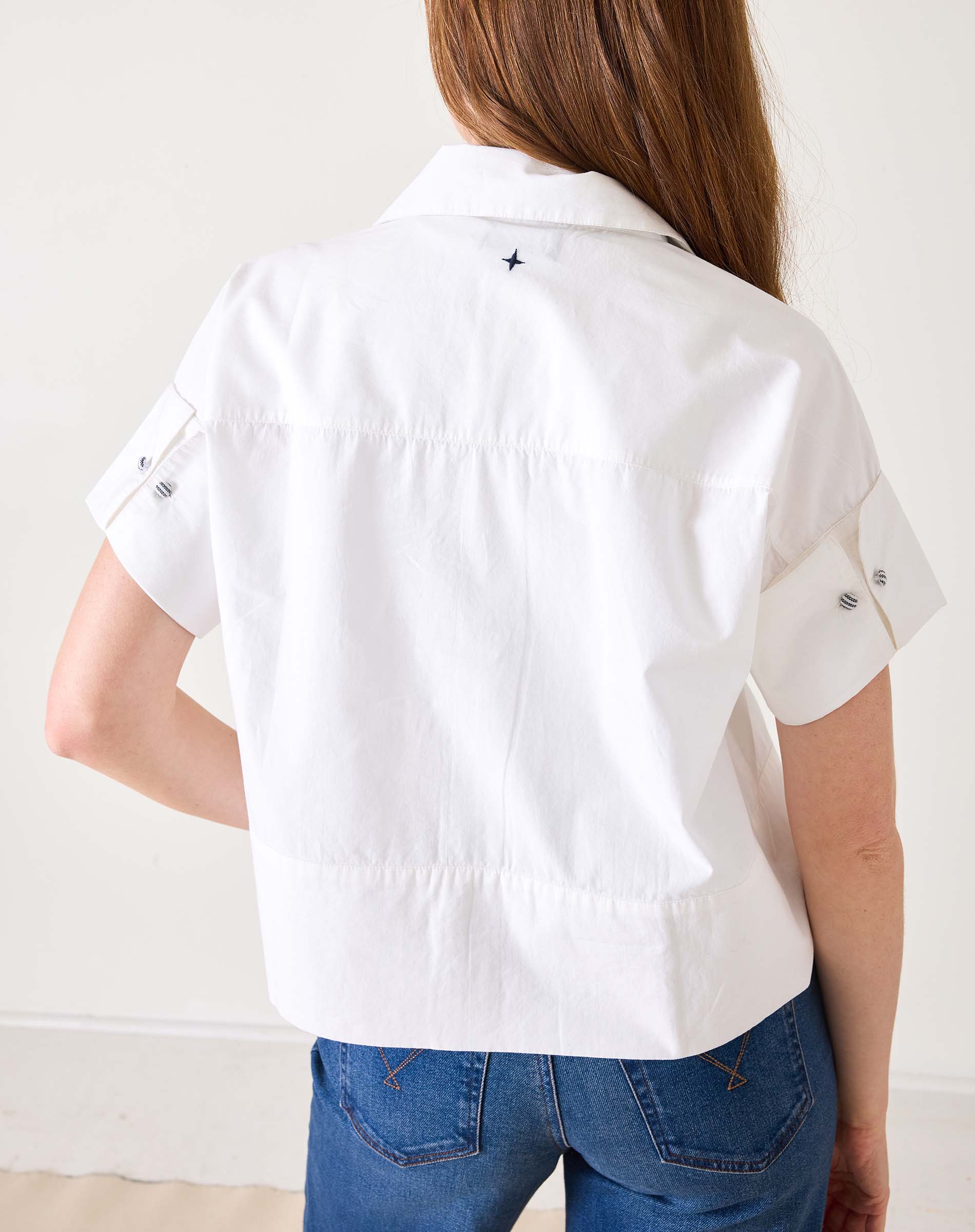Women's White Short Sleeve Top