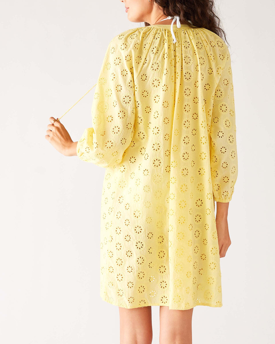 Deep V Eyelet Cover Up Dress - Beach Cover Up