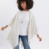 Women's One Size Cream Travel Wrap Front View