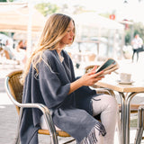 Women's One Size Gray Travel Wrap Side View Street Style Reading