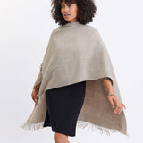 Women's One Size Light Brown Travel Wrap Front View Drape Over Shoulder