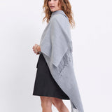 Women's One Size Light Gray Travel Wrap Side View Drape Over Shoulder
