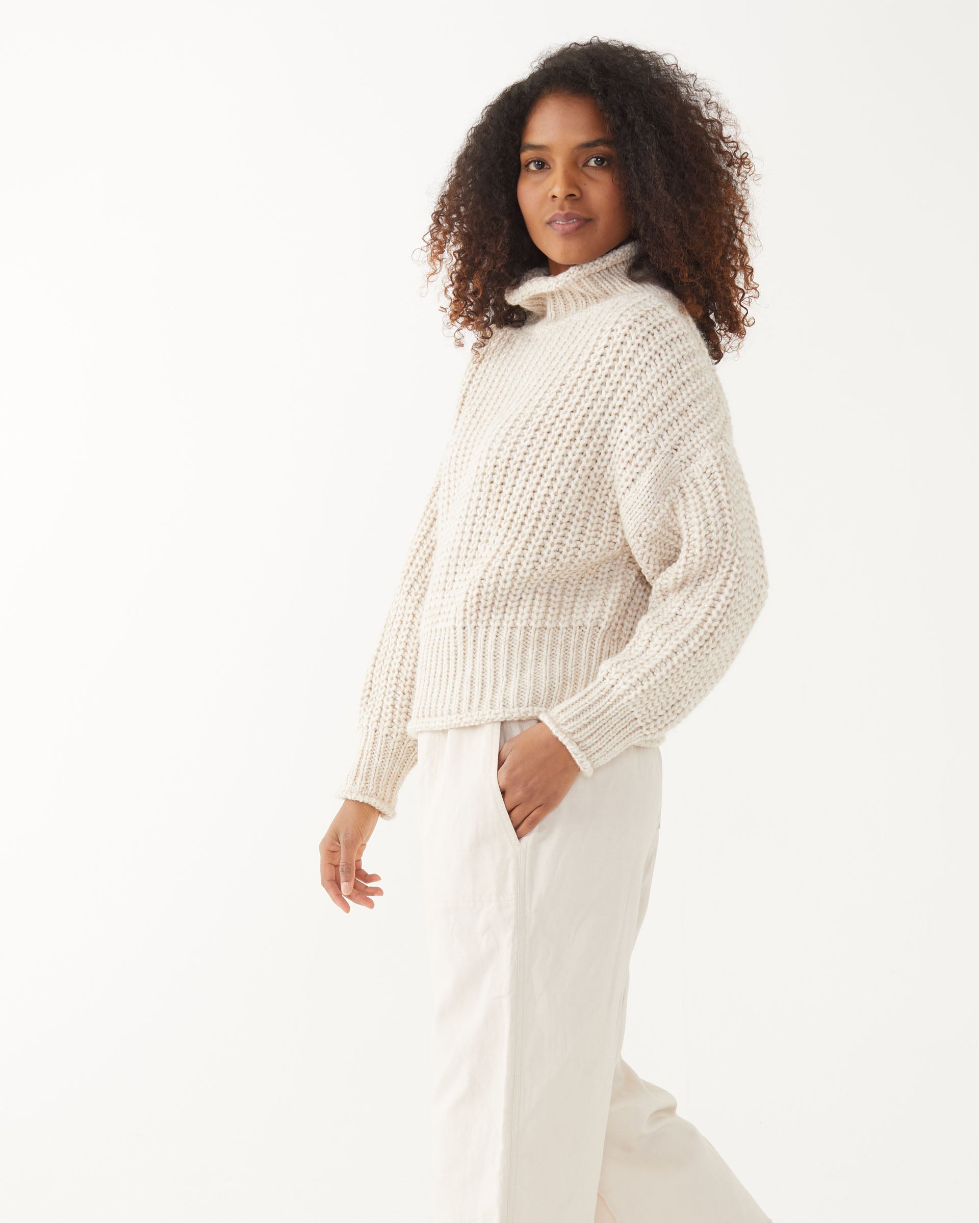 Turtleneck cream clearance jumper